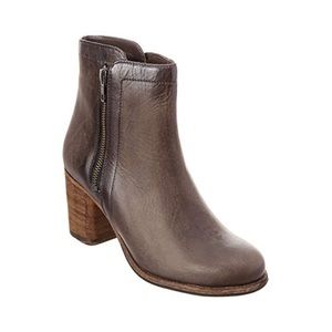 Frye Smoke Gray Leather Addie Double Zip Heeled Booties Size 8 US $358